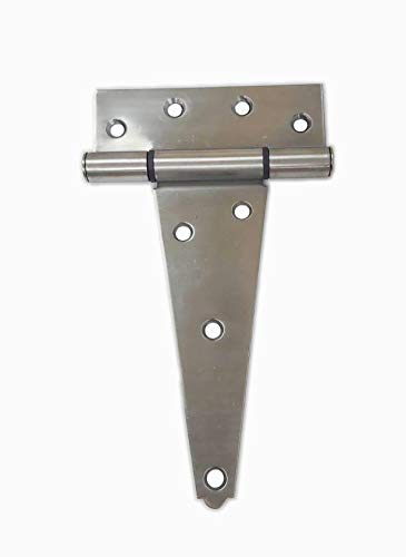 Stainless Steel Extra Heavy Tee Hinge, 6" x 2.5mm, with Stainless Screws & Hinge Pin, 4 Pack - color: Stainless Steel, size: 4pack(6")