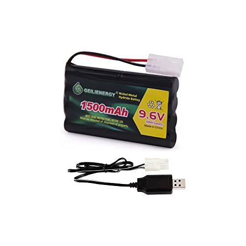 9.6V NI-MH Rechargeable Battery Pack with Standard Tamiya Connector for RC Car, Robots and OTC Genisys 239180 & EVO Scanner+USB Charger(1 Pack) - color: 1 pack 9.6V Battery+1 USB Charger