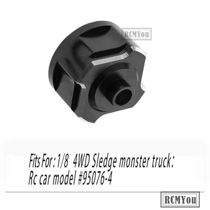 RC Alloy Front Middle Rear Diff Housing Differential Gears Housing Universal Carrier Upgrades Part for 1/8 Sledge 4WD,Hops up for Sledge Monster Truck #95076-4,Replace #9581,Black - color: Black