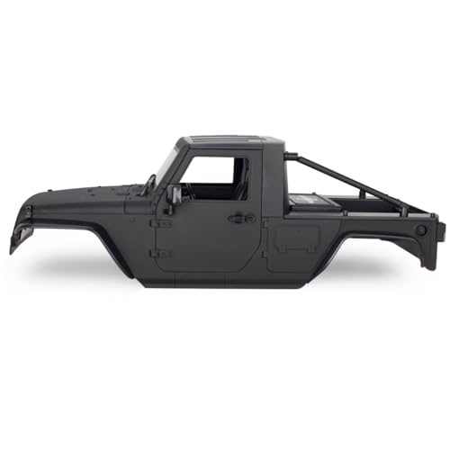 313mm Wheelbase Hard Plastic Pickup Body Shell Unassembled Kit for 1/10 RC Crawler Car Axial SCX10 90046 Jeep Wrangler (Black) - color: Black