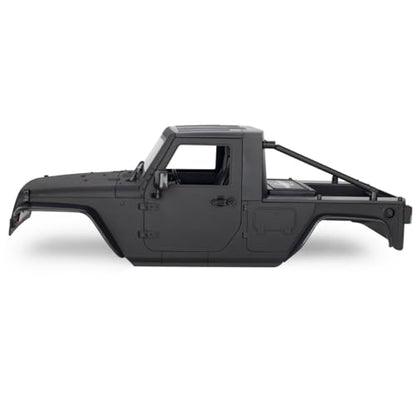 313mm Wheelbase Hard Plastic Pickup Body Shell Unassembled Kit for 1/10 RC Crawler Car Axial SCX10 90046 Jeep Wrangler (Black) - color: Black