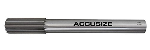 Accusize Industrial Tools 1-1/2'' H.S.S. M2 Straight Shank Straight Flute Chucking Reamer, Flute Length 3-1/2'', Oal 12-1/2'', Rh, 12 Flute, 5015-0340 | 1-1/2" HSS M2 Straight Shank Straight Flute Chucking Reamer, Flt Len 3-1/2", OAL 12-1/2", Right Hand C