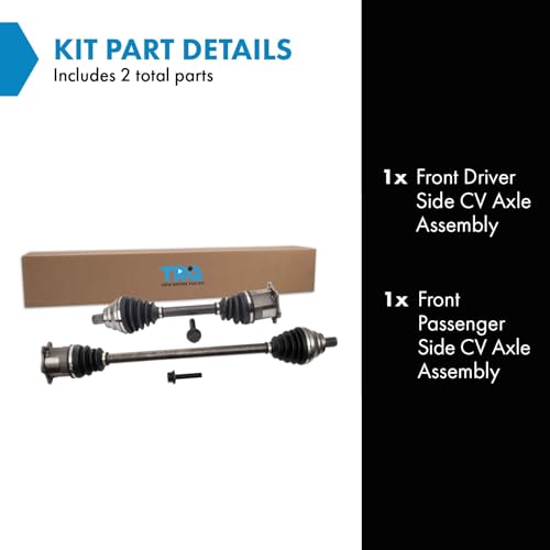 TRQ Front Driver and Passenger Side CV Axle Assembly Set 2 Piece Compatible with Dual Clutch Automatic Transmission 12-15 Volkswagen Passat TDI SE 12-13 Passat TDI SEL 14-15 SEL Premium - style: CSA55712