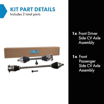 TRQ Front Driver and Passenger Side CV Axle Assembly Set 2 Piece Compatible with Dual Clutch Automatic Transmission 12-15 Volkswagen Passat TDI SE 12-13 Passat TDI SEL 14-15 SEL Premium - style: CSA55712