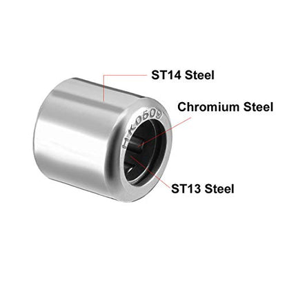 uxcell HK0509 Drawn Cup Needle Roller Bearings, Open End, 5mm Bore Dia, 9mm OD, 9mm Width (Pack of 10) - size: 5x9x9mm