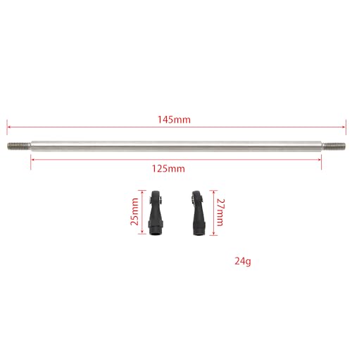 MEUS RACING 1/10 Links Steel Chassis Links Kit for Traxxas TRX4 Axial SCX10 Tamiya CCO1 Redcat Gen8 1/10 RC Crawler (145mm) - size: 145mm