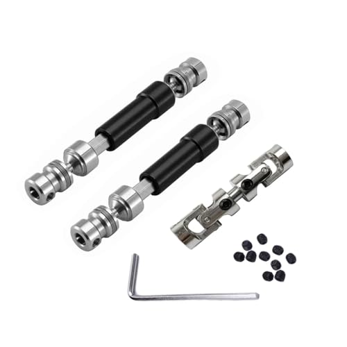 3Pcs Metal CVD Drive Shafts Set Heavy Duty Transmission Upgrades for MN for MN128 MN86 MN86S MN86K MN86KS G500 1/12 RC Crawler Accessories (Black) - color: Black