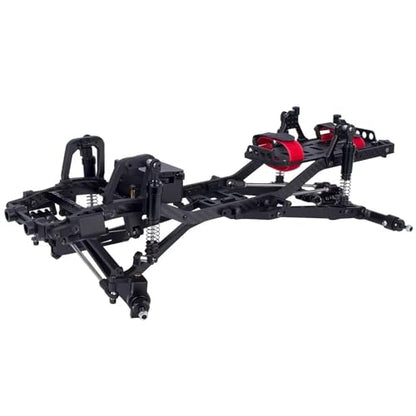 Twin I-Beam 2WD Pre-Runner CNC Aluminum Chassis Kit for 1/10 RC Crawler Axial SCX10 I II III Pro TRX4 Capra Upgrades (Black) - color: Black