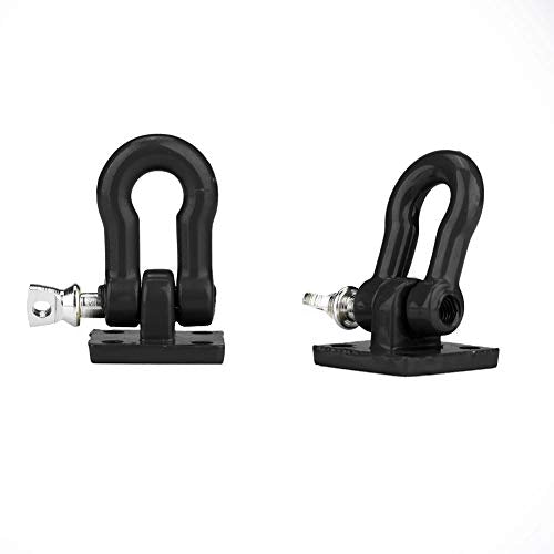 2pcs RC Trailer Hooks, 1:10 Scale RC Trailer Winch Hook Trailer Buckle for RC Climbing Car Crawler Truck Upgrade Part(Black) Model Car Accessories 1/10 Scale Rc Shackles Metal Bumper Hooks Rc Truck