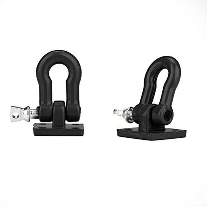 2pcs RC Trailer Hooks, 1:10 Scale RC Trailer Winch Hook Trailer Buckle for RC Climbing Car Crawler Truck Upgrade Part(Black) Model Car Accessories 1/10 Scale Rc Shackles Metal Bumper Hooks Rc Truck
