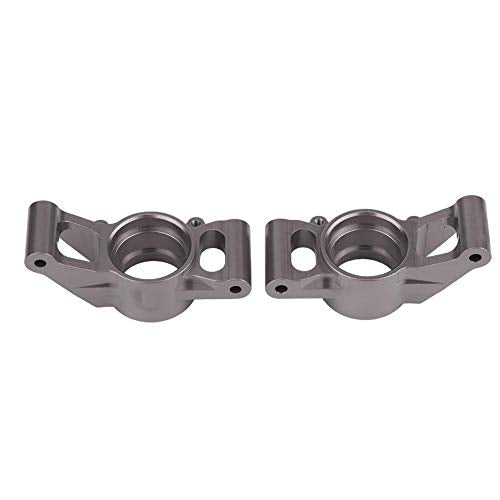 Dilwe 2Pcs RC Car Rear Hub Carriers, Aluminium Alloy RC Rear Axle Hub Carrier for 1/5 Scale RC Car Upgrade Part RC Accessories(Gray)