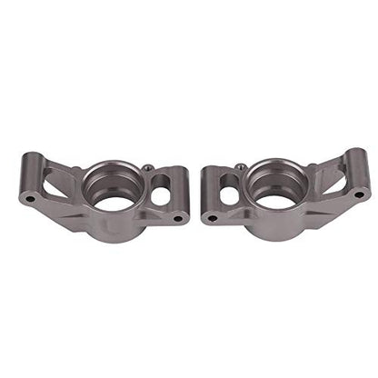 Dilwe 2Pcs RC Car Rear Hub Carriers, Aluminium Alloy RC Rear Axle Hub Carrier for 1/5 Scale RC Car Upgrade Part RC Accessories(Gray)