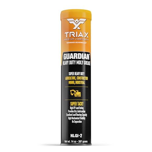 TRIAX Guardian Heavy Duty Grease with Moly, True Multi Purpose, Wheel Bearings, Shock Loaded Components, Extremely Tacky, Zero Separation (10 Pack - 14 Ounce Tubes)