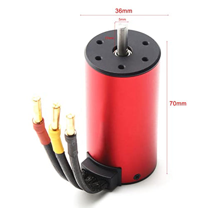 GoolRC 3670 2150KV Brushless Motor Sensorless Waterproof Motor and 120A Brushless ESC with T Plug + Heat Sink + Programming Card Combo Set Replacement for HSP HPI Traxxas 1/8 RC Car Truck