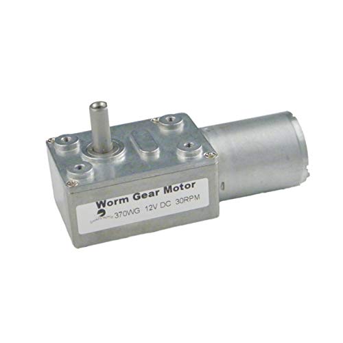 CHACNS DC Worm Gear Motor 370WG 12V DC 30RPM with Metal Gear Reducto for Automation Equipment - size: 12V, style: 30 RPM