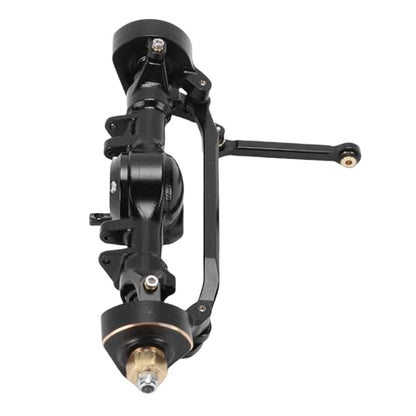 Drfeify RC Front Axle, Aluminum Brass Portal Upgrade Kit with Housing for 1/24 SCX24 RC Crawler Axle Housing Assembly Black