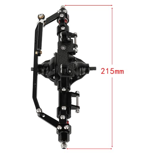 Aluminum 6x6 8x8 Complete Axle Set with Enhanced Axle Shaft for Axial SCX10 RC4WD D90 1/10 RC Crawler Upgrade Parts (Black Middle Steering) - color: Black Middle Steering