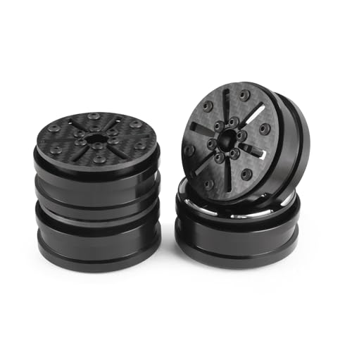 Beadlock Wheel Rims 4PCS 1.9" Upgraded Carbon Fiber Aluminum Wheel Hub Compatible with 1/10 RC Crawler Gen8 TRX-4 Axial VS4-10 Capra SCX10 RC Car Accessories (Patten C) - color: Patten C
