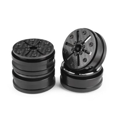 Beadlock Wheel Rims 4PCS 1.9" Upgraded Carbon Fiber Aluminum Wheel Hub Compatible with 1/10 RC Crawler Gen8 TRX-4 Axial VS4-10 Capra SCX10 RC Car Accessories (Patten C) - color: Patten C