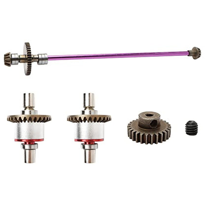Metal Differential & Main Drive Shaft Upgraded Set Replacement Spare Parts Accessories Compatible with WLtoys 1/12 Scale 124016 124017 124018 124019 RC Car Upgrade Parts (Purple) - color: 1:12 Upgraded Set