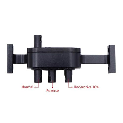 RC Car Transfer Case Chassis Gearbox Aluminum Alloy Crawler Metal Replacement DIY Kit Transfer Case with Steel Shaft Suitable for RC Rock Crawler, Black