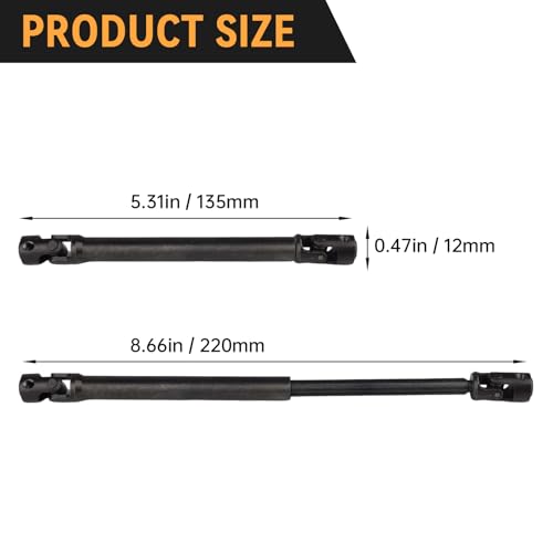Splined Steel Universal Drive Shaft Driveshafts CVD Axle Shaft 1/10 Scale RC Crawler Car Upgrades Replacement for Traxxas Axial Tamiya RC4WD Redcat Racing (135-220mm Length) - size: 135-220mm Length