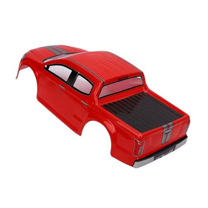 Bewinner 1/10 RC Truck Body Shell Universal PVC Clear Shell for 26cm Wheelbase RC Car, Lightweight Durable Protection for Remote Control Truck, Green (Red) - color: Red