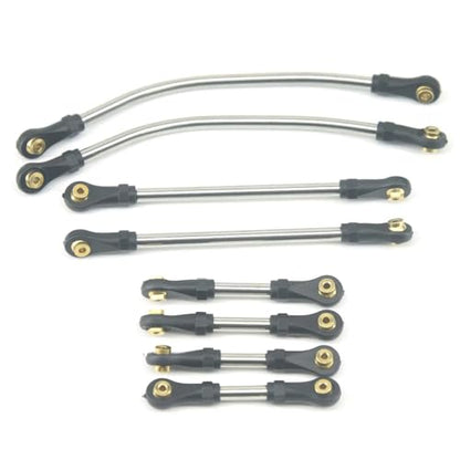 Titanium LCG Chassis Frame Kit with Brass Skid Plate, Steel Driveshaft, Aluminum Links for Axial SCX24 1/24 RC Crawler