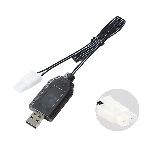 Universal RC Charger Cable with Tamiya Plug/KET 2P Connector Plug for 7.2V Ni-MH/Ni-CD (6S) Battery Pack, Compatible RC Car/Boat/Plane/Drone/Tank/Helicopters/Other Remote Control Toys