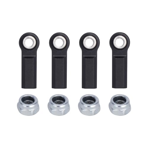 1/10 RC Car Ball Joint,4pcs M4 Chassis Link Steering Rod Ends - Straight/Bend Rod Ends for 1/10 RC Crawler (SCX10, TRX4, Capra, VS4-10, Wraith) (Bend 7mm Black) - color: Bend 7mm Black