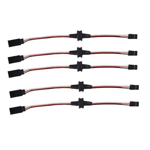 3-pin JR Plug Magnetic Snap-on Servo Extension Cable Wire Cord Female to Male RC Servo Extension Cord Wire Connectors for RC Models, Cars, Planes, Drones, DIY Projects (20CM*5 Pairs) - style: 20CM*5 Pairs