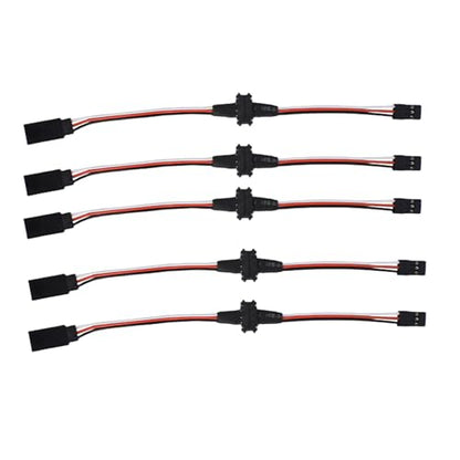 3-pin JR Plug Magnetic Snap-on Servo Extension Cable Wire Cord Female to Male RC Servo Extension Cord Wire Connectors for RC Models, Cars, Planes, Drones, DIY Projects (20CM*5 Pairs) - style: 20CM*5 Pairs