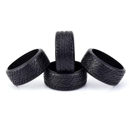 for Tamiya for HPI for Redcat for Racing for HSP for 1/10 On-Road for Racing 4Pcs Flat Medium Grain Drift Tires 26mm Plastic Hard Tyres RC Vehicle Wheels Tires