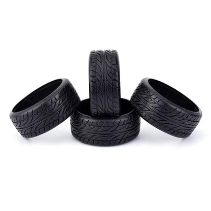 for Tamiya for HPI for Redcat for Racing for HSP for 1/10 On-Road for Racing 4Pcs Flat Medium Grain Drift Tires 26mm Plastic Hard Tyres RC Vehicle Wheels Tires