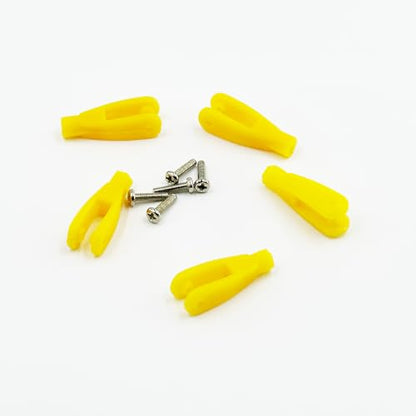 5PCS RC Airplane Servo Linkage Rod Clevis Coupler U-Shaped Nylon Clamp with Screws for RC Plane Helicopter DIY Model Aircraft Pushrod Connecting Part (for 2.5mm Rod Yellow) - style: For 2.5mm Rod Yellow