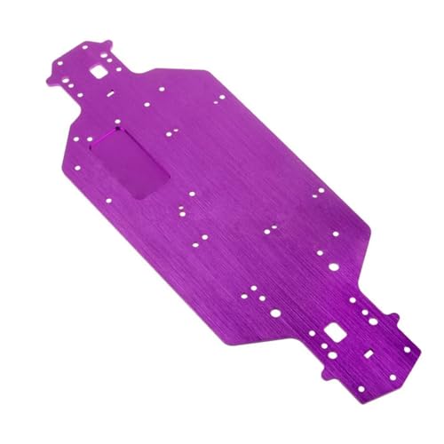 3mm Thick Aluminum Alloy Metal Chassis Bottom Frame Plate for 94103 94123 03001 03602 1/10 RC On-Road Drift Car Upgrades (Purple) - color: Purple