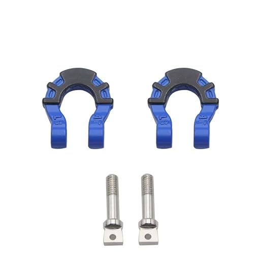 Compatible with Traxxas for Axial Scx10 for Yikong Metal Front Rear Bumper Trailer Hooks Hitch Rescue Tow Shackles 1/10 Rc Crawler Car RC Car Accessories(Blue) - color: Blue