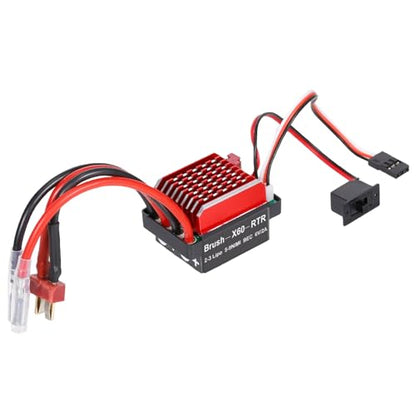 HUIOP 540 Brushed Motor RC Crawler Motor 55T 3-Slot and 60A ESC RC Car ESC Brushed Electric Speed Controller 6V/2A BEC for 1/10 RC Car