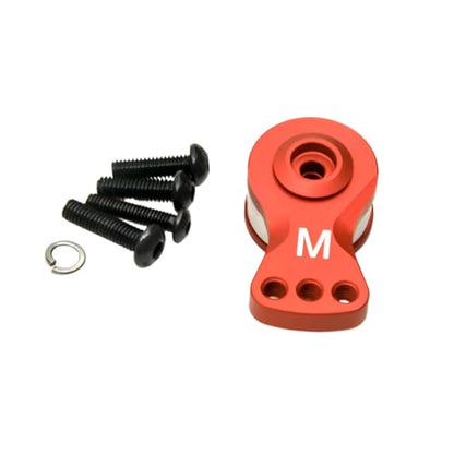 Aluminum Alloy 25T Servo Saver 3 Holes Adjustable Hi-Torque Servo Horn 25T Servo Arm Compatible with Futaba Tamiya Servos 1/10 Tra-xxas RC Car Boat Helicopter Upgrades (Red-M) - color: Red-m