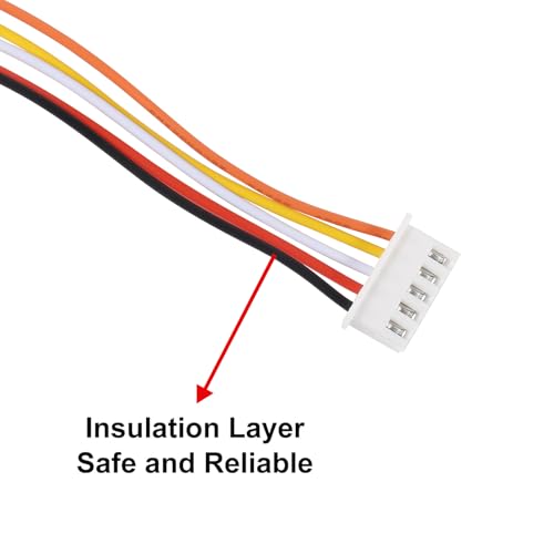 Alinan 20pcs JST-XH2.54mm 5 Pin Connector Kit, Included 10pcs Mini 5 Pin 26AWG Female Connector Plug with 200mm Cable Wire and 10pcs Micro 5Pin Male Connector Plug - color: 5Pin 26AWG 200mm Cable