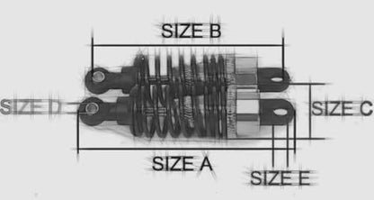 Rc Damper For Buggy Truck Crawler 1/8 2PCS Set Adjustable 140mm Aluminum Shock Absorber Damper Rc Car Upgrades Parts(Red) - color: Red