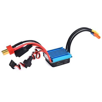 KingVal Replacement 2430 8200KV Waterproof Sensorless Brushless Motor Shaft 2mm with 25A Brushless ESC Combo for 1/16 1/18 RC Car - size: 8200KV+25A