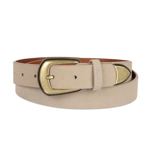 Levi's Women's Slim Casual Western Style Leather Jean Belt With Metal Tip – Regular & Plus Sizes - color: Taupe Suede, size: Small