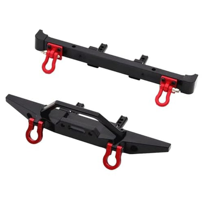 Parts For MN128 Metal Front And Rear Bumper With Tow Hook RC Crawler Car Upgrade Parts Accessories(Set) - size: Set