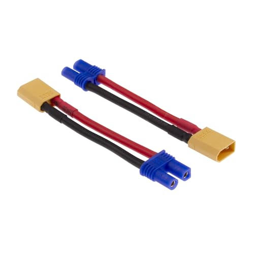 4pcs XT30 to EC2 Male Female RC Connector Adapter with 16awg 2inch Wire(E56-4)