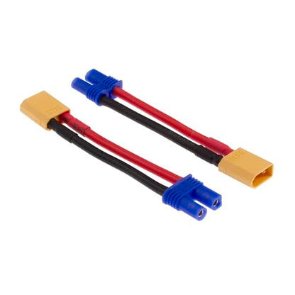 4pcs XT30 to EC2 Male Female RC Connector Adapter with 16awg 2inch Wire(E56-4)