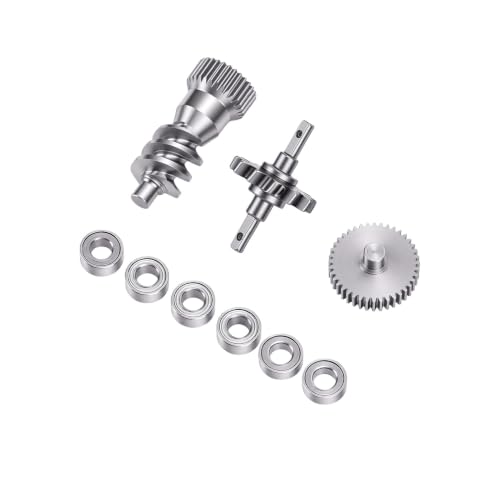 Generic Carbon Steel Gearbox Gears Bearings Set for Enhanced Performance in SCX30 1/30 RC Crawlers, 9.5g Complete Upgrade Kit