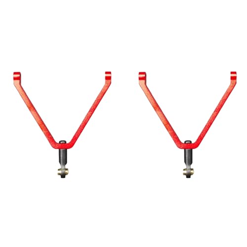 Front Upper Control Arm Bar Rod Links Assembly Replacement Metal Upper Connecting Rods Compatible for FMS FCX18 LC80 1/10 RC Crawler Car Upgrades Parts (RED) - color: Red