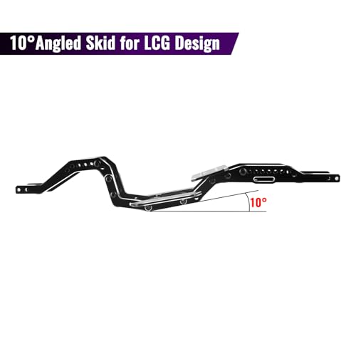 Aluminum LCG Chassis & Brass Skid Plate Kit 10° Angled for TRX4M | CNC Precision, Chassis Upgrade, Supports Multi-point Shock Installation