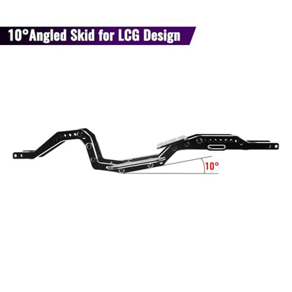 Aluminum LCG Chassis & Brass Skid Plate Kit 10° Angled for TRX4M | CNC Precision, Chassis Upgrade, Supports Multi-point Shock Installation